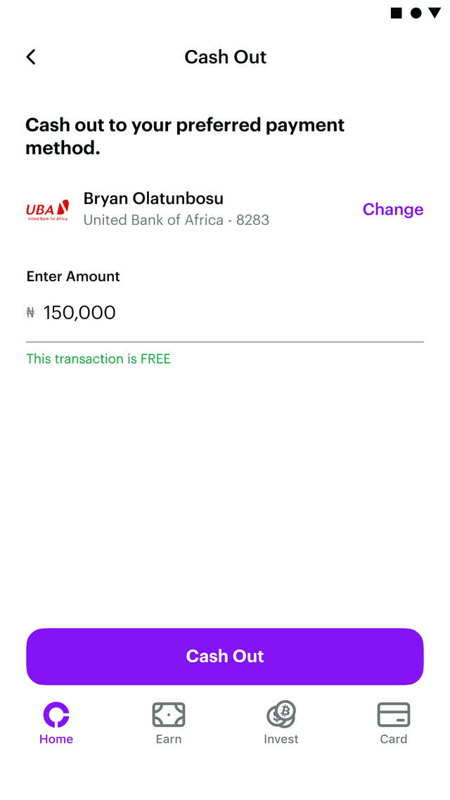 Chipper Cash Send cash